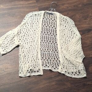 Velvet Cream Open-Knit Cardigan